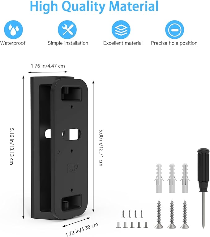 Angle Mount for Blink Video Doorbell (newest model), Doorbell Camera Holder for Blink Doorbell 2nd Gen, Wall Plate Wall Mounting Kit Bracket Corner Mount Accessory Stand for Blink Video Doorbell 2nd
