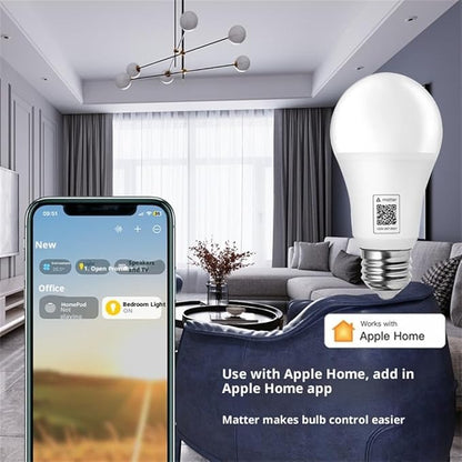 Smart LED Light Bulb, E27, WiFi, Color Changing 2700K-6500K, Compatible with Alexa, Google Home, Apple Home, SmartThings