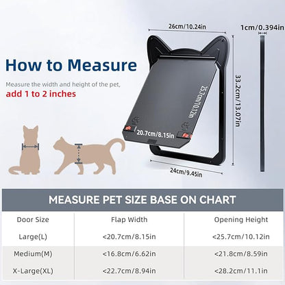Pet Screen Door for Medium Dogs & Cats - Heavy Duty Magnetic Lockable Flap, Inside Door 10.12x8.15inch, Easy Install for Sliding Glass/Patio Doors Screen, Scratch-Resistant & Security Latch (Size L)
