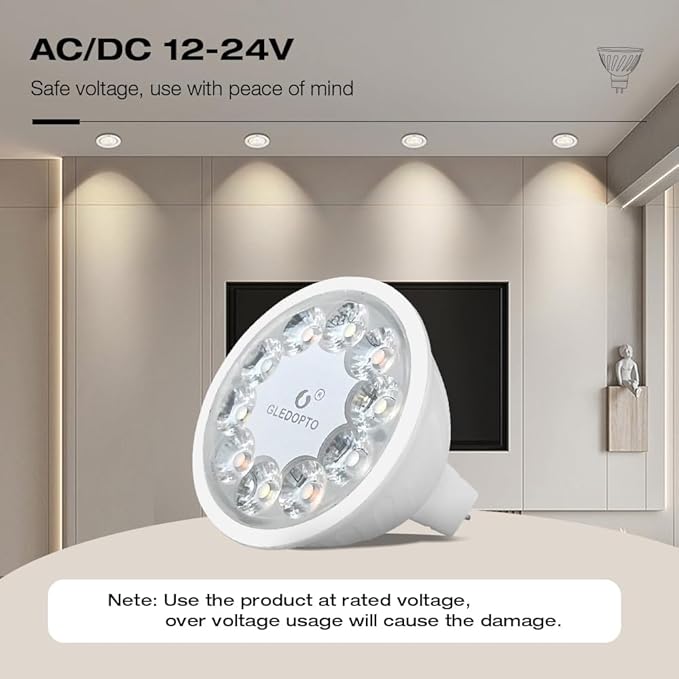 Pro Zigbee LED Bulb MR16 Bulbs GU5.3 Smart Bulb 12V 5W RGB CCT Dimmable Spotlight Support App Control (Bean Angle 30°)