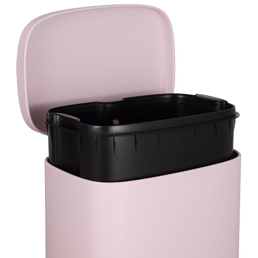 happimess Curtis 8 Gal Step Trash Can Soft Close 25", Blush Pink
