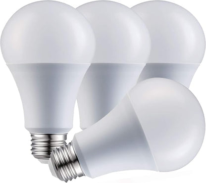 A19 LED Light Bulbs - E26 Base, 60W, 800 Lumens, Soft White 3000K Illumination - Dimmable, Energy Saving Outdoor & Indoor Home, Commercial Lighting - 80+ CRI, 10-Year Life - 4-Pack