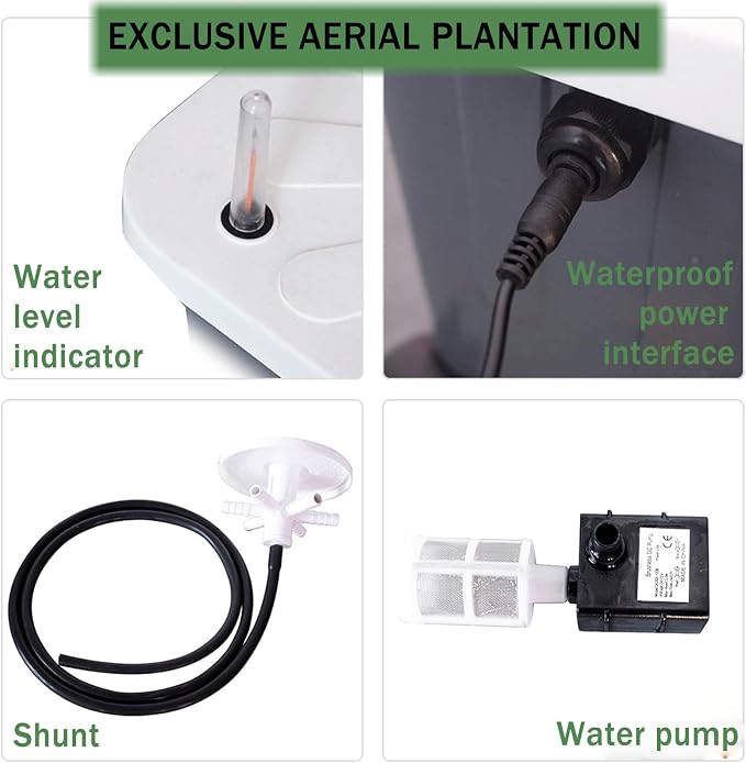 Hydroponics Tower Indoor Growing System Vertical Garden Planter Indoor Smart Garden Kit with Pump and Movable Water Tank Vegetable Plant Gift for Gardening Lover (35-Plants)
