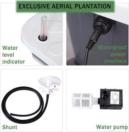 Hydroponics Tower Indoor Growing System Vertical Garden Planter Indoor Smart Garden Kit with Pump and Movable Water Tank Vegetable Plant Gift for Gardening Lover (35-Plants)