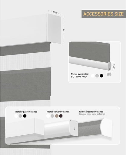 ACMEART Motorized Zebra Blinds,Smart APP & Remote Control 95% Blackout Shades,Compatible with Alexa,Custom Size Electric Window Blinds for Bedroom/Home/Office (Slate Grey)