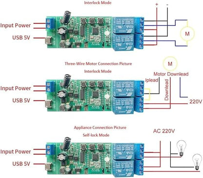 2 Channel 5V 85-250V ZigBee Smart Relay Switch,Adjustable Selflock and Momentary Working Mode,Works with SmartThings, Alexa, Google Home (ZigBee Hub Required)
