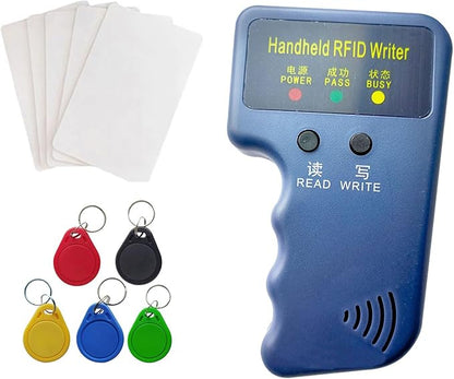 RFID Handheld 125khz Copier RFID Smart ID Card Duplicator Used for T5577 +5pcs T5577 NO.3 Keychains +5 T5577 Cards