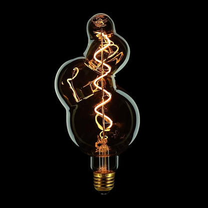 G40 LED Edison Bulb, Smoke Gray Hand-Blown Hard Glass, 4W (25W Incandescent Equivalent), 110-130V, E26, 2000K Warm Yellow Light, 200LM, Dimmable, Decorative Lighting (Small Bubble)