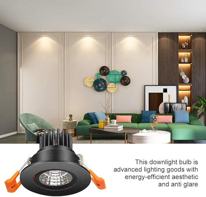LightingWill 2inch LED Dimmable Downlight, 3W COB Recessed Ceiling Light, Natural White 4000K-4500K, CRI80, 25W Halogen Bulbs Equivalent, Black (10 Pack)