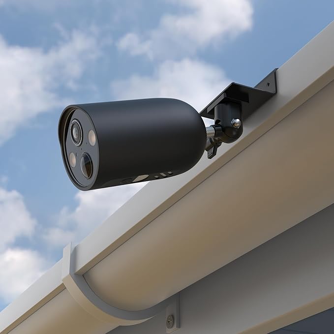 Gutter Mount with Silicone Cover Skin for TP-Link Tapo MagCam 2024 PCMag(Tapo C425) and Tapo SolarCam 2K Security Cameras (Black)