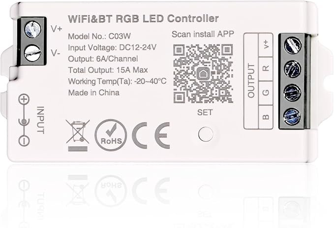 C03W RGB LED Controller Tuya WiFi 2.4G RF LED Dimmer for 4Pin SMD COB Strip