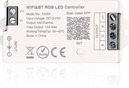 C03W RGB LED Controller Tuya WiFi 2.4G RF LED Dimmer for 4Pin SMD COB Strip