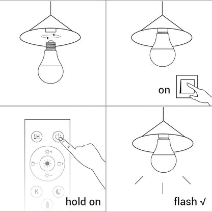 LED Light Bulb with Remote Control, 12W LED Bulb Dimmable 3000K-6000K, 50FT Remote Distance, E26 LED Bulbs 100 Watt Equivalent, Timer & 4 Scene Modes Light Bulbs for Living Room Bedroom Office