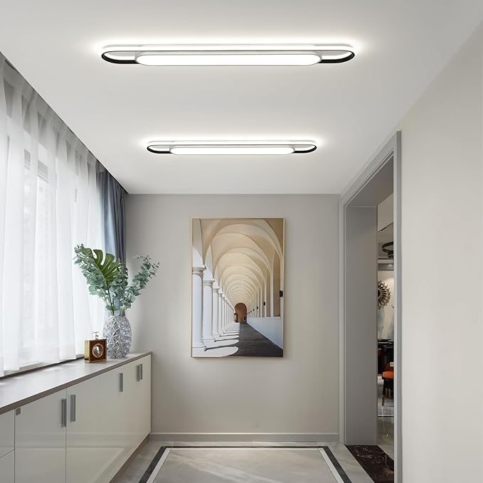 4Ft Smart Modern LED Ceiling Lights,65W High Brightness Linear Flush Mount Light Fixture,48" Dimmable Led Ceiling Lamp with Remote Control for Kitchen,Garage,Hallway,Laundry,Study Room.
