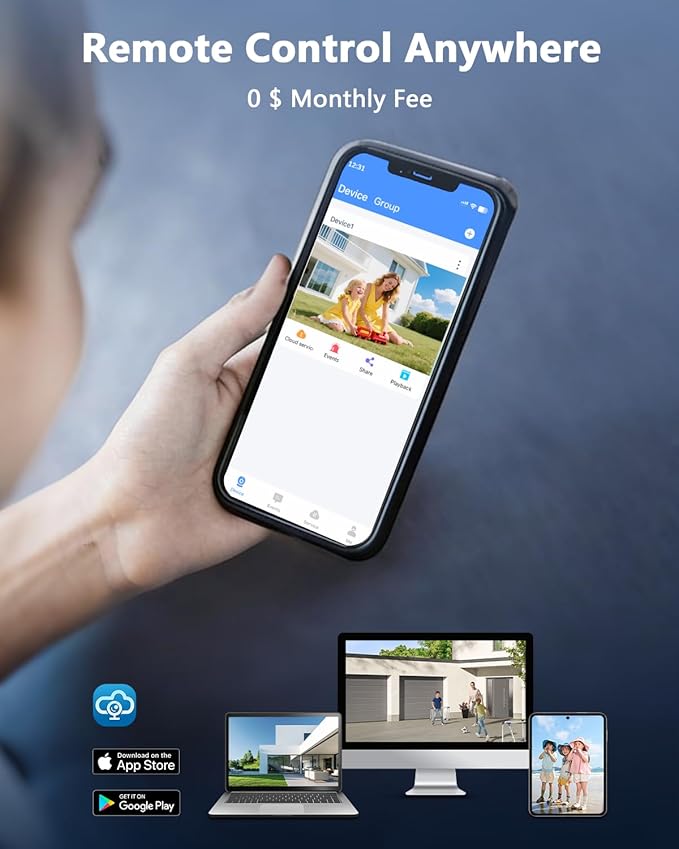 (2026 Update) 4K Wired CCTV Security Camera System, 8CH HD DVR Kit, 4X Dome IP66 Indoor Outdoor Cameras with Waterproof Connectors, 65ft IR Night Vision, Free App, No Subscription Fee, Remote Access