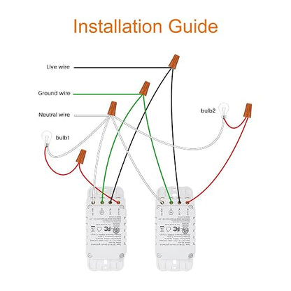 Smart Switch4 Pack, Double Smart Light Switch, Milfra in-Wall WiFi Smart Switch Compatible with Alexa and Google Home, No Hub Required, Neutral Wire Needed,2.4Ghz WiFi only. 4 Pack
