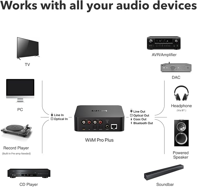 WiiM Pro Plus Music Streamer for Stereo Systems, Modernize Your Hi-Fi