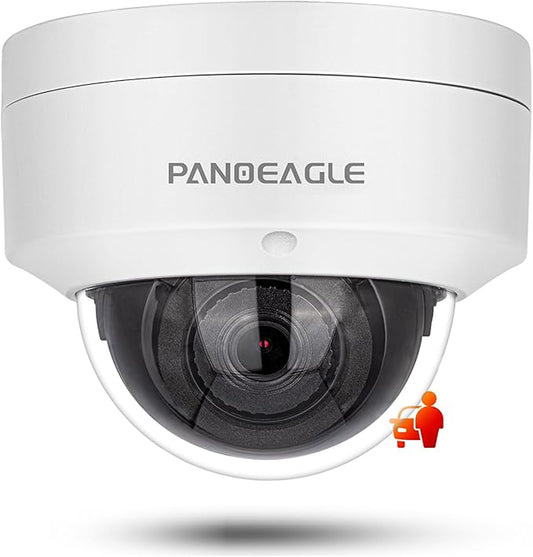 8MP 4K PoE IP Camera Outdoor,Dome Camera with Human/Vehicle Detection,Built-in Mic, 2.8mm Len F1.6 Large Aperture, Security Camera with 100ft EXIR 2.0 Night Vision, IK10/IP66, Blue Iris,NDAA Compliant