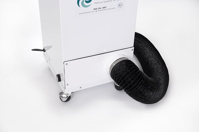 Extract-All Salon Pure Air 3 Ventilation System 350 CFM – Source Capture Exhaust for Nail Salon, Tattoo, Spa & Esthetician Workstations (SPA3, White)