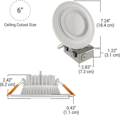 HALO 6” Dual Zone Smart Wi-Fi® Canless LED Light Powered by WiZ Pro 4 Pack, Dimmable Full Color w/SpaceSense, Smart Home Ready RLWZDZC6-4PK