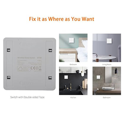 Marhynchus Wireless Scene Switch Smart 4 Way Panel Wall Switch Panel Remote Control with LED Indicator for ZigBee APP Control