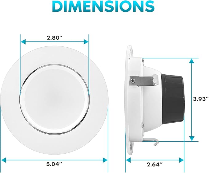 LUXRITE 16-Pack 4 Inch Gimbal LED Recessed Lighting Can Lights, 8W=60W, 5 Color Selectable 2700K-5000K, CRI 90, Dimmable Adjustable LED Downlight, 700 Lumens, Wet Rated, Energy Star, ETL Listed