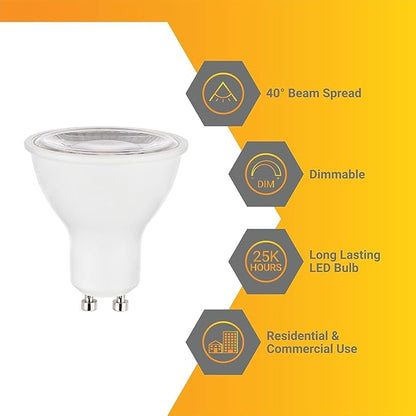Diodesy- PAR16 LED Bulb Recessed Spotlight Bulb 7W (50W Equivalent) Dimmable 550 Lumens 6500K Daylight GU10 Twist & Lock Base 35° Beam Angle for Track Light Curio Cabinet ETL Listed Pack of 6