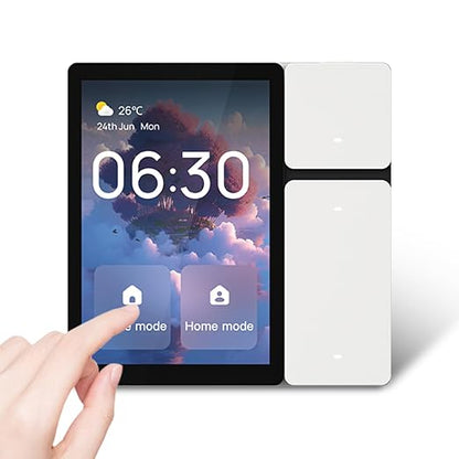 Smart Home Control Panel 3 Gang Relay Touchscreen and 3 Button All in One Smart Switch Built in IR for Home Devices Control Wall Mount Smart Panel