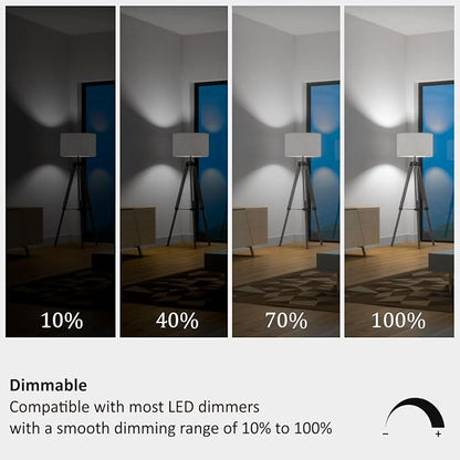 Maelsrlg A19 LED Light Bulbs 60 Watt Equivalent, 90 CRI, Dimmable, Daylight 5000K, 760 Lumens, E26 Base, 120V, 8W LED Bulbs for Bedroom Living Room, 8-Pack