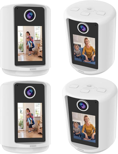 EVERSECU 2 Way Video Baby Camera with 2.4" HD Screen&Warm Nightlight, One-Button Video Call, 2K HD Resolution, Human Detection&Auto PTZ Tracking, Compatible with Alexa, SD Card&Cloud Storage(4pack)