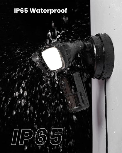 ieGeek 5MP Floodlight Camera Outdoor, Wired Home Security Light Cameras, 5G/2.4G WiFi Flood Light Camera Outside with Smart Motion Detection/Siren,Color Night Vision,2 Way Audio,24/7 Recording (Black)
