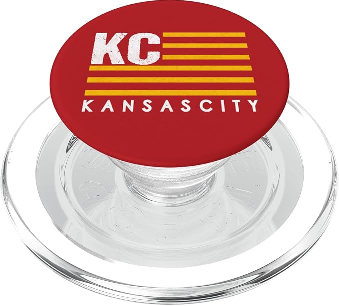 KC Red & Yellow Kansas City USA Flag Kc Red American Flag Kc PopSockets PopGrip for MagSafe