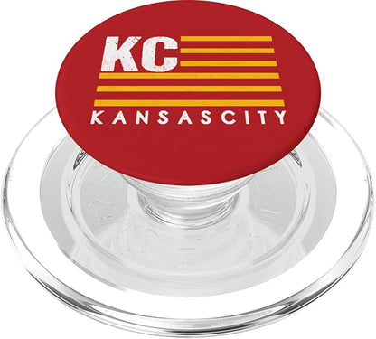 KC Red & Yellow Kansas City USA Flag Kc Red American Flag Kc PopSockets PopGrip for MagSafe