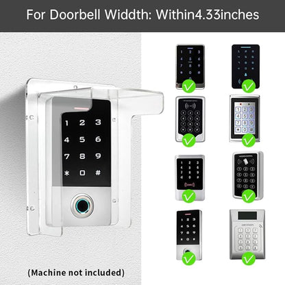 Doorbell Rain Cover Weatherproof for Ring Nest Video Doorbells, Universal Keypad Cover Protector for Outside Camera Door, Gate Access Control, Doorbell & Fingerprint Lock (Y110 - Without lid)