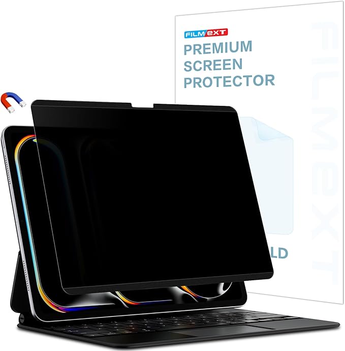 Magnetic Privacy Screen for iPad Pro 13 inch M5 2025/M4 2024(8th/7th Generation),Removable Anti Spy Glare Blue Light Filter Black Secrity Privacy Film