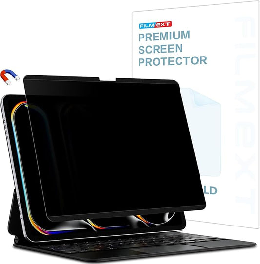 Magnetic Privacy Screen Protector for iPad Pro 11 inch M5 M4 (6th/5th Generation,2025/2024),Removable Anti Spy Glare Blue Light Filter Black Secrity Privacy Film Film