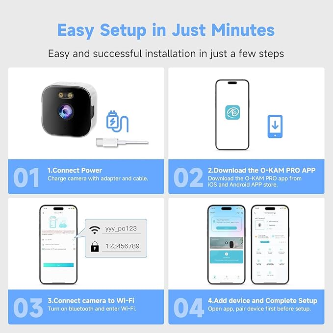 4K Window Security Camera for Home: 2.4GHz&5GHz WiFi Window Camera with Dual-Light Color Night Vision - Indoor Window Cam with Motion Detection for Home Security - with 2 Multiple Angles Window Mounts