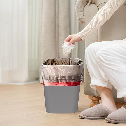 Trash Can - Small Waste basketbin - 1.8 Gallon- for Office,Home,Bathroom,Kitchen - Grey