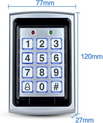 LIBO Waterproof Access Control Keypad Proximity RFID Controller, Suitable for Single Door Entry System, Support 1000 Users, Including 10pcs 125KHz RFID Keyfobs with Rainproof Cover