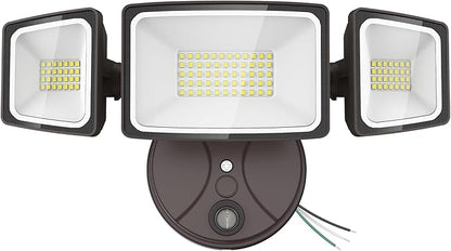 Onforu 80W LED Dusk to Dawn Flood Lights, 8000LM Brown Exterior Security Outdoor Lighting,IP65 Waterproof Outdoor 3 Adjustable Heads Photocell Light Fixture,6500K Floodlight for Garage,Patio,Yard