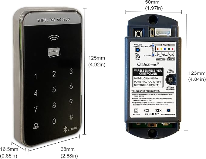 Olideauto Smart Home Door Opener WiFi Phone APP Remote Control Automatic Swing Door,Compatible with Alexa,Google Home,Voice Control Access with Wireless Access Keypad,Electric Strike,Receiver