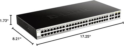 D-Link Systems 52-Port Gigabit Web Smart Switch including 4 Gigabit SFP Ports (DGS-1210-52)