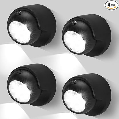 Motion Sensor Outdoor Lights - Outdoor Motion Sensor Light Battery Operated Wireless Spotlight Motion Detector Security Light Auto On Off for Sheltered Porch Stair Hallway Garage Wall Shed (4 Pack)