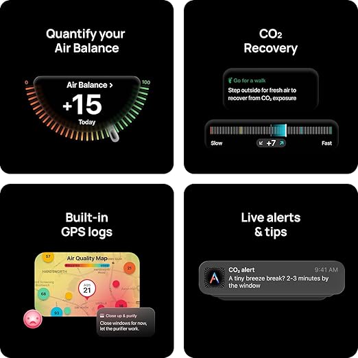 Atmotube PRO 2 Battery Powered Portable Outdoor and Indoor Professional Air Quality Monitor [PM, CO2, VOCs, NOx, Temperature, Humidity and Barometric Pressure Tester], Pollution Meter