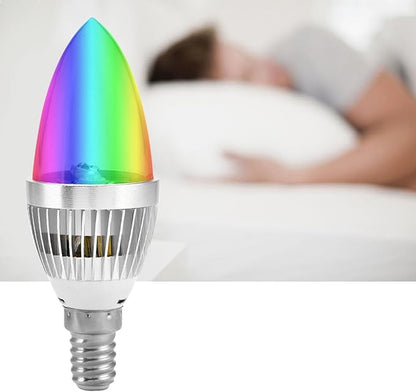 Cocoarm RGB Candle Light, E14 Led Bulb Color Changing Smart Bulb with Remote Control for Mood Lighting Corridors, Hotels, Bar, Cafe (E14 Transparent Cover)