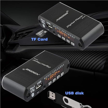 Bluetooth Audio Receiver FM Radio,MP3 Digital Player,LED 4-Digital Display,SD Card/USB Playback 3.5mm Audio Output(Black)