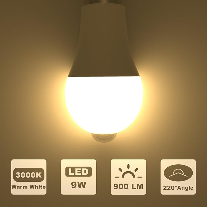 ORALUCE 丨 Bundle - Motion Sensor Light Bulbs (Pack of 2) & Smart LED Bulb A19 Wi-Fi and Bluetooth (Pack of 4)