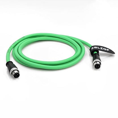 M12 4-Pin D Code Network Male Cable Metal Shield Stable and Anti-Interference for in Areas with High Electromagnetic Interference 40M