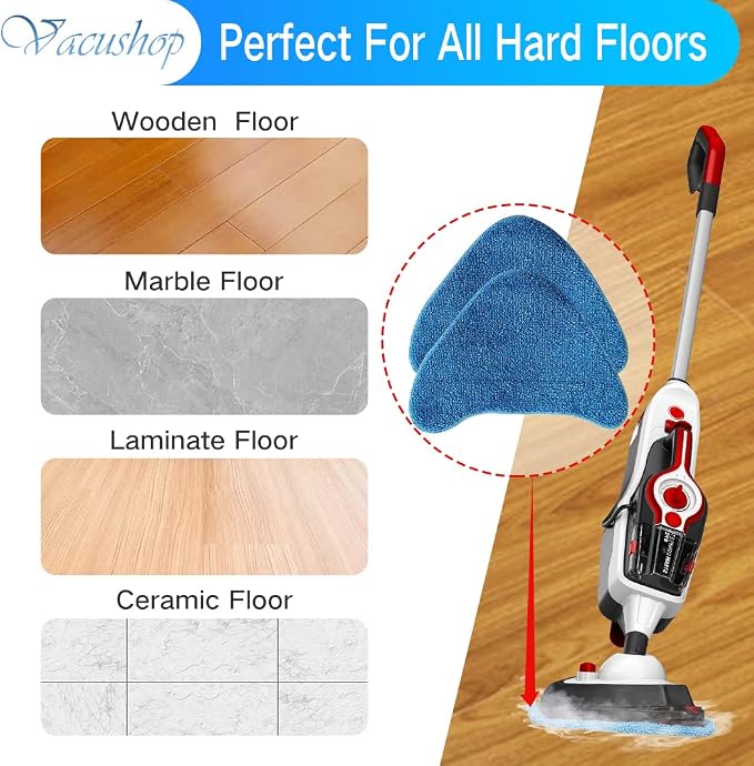 Vacuum Accessories Replacement for Hoover WH21000 Reusable Microfiber Soft x4 Mop Pad