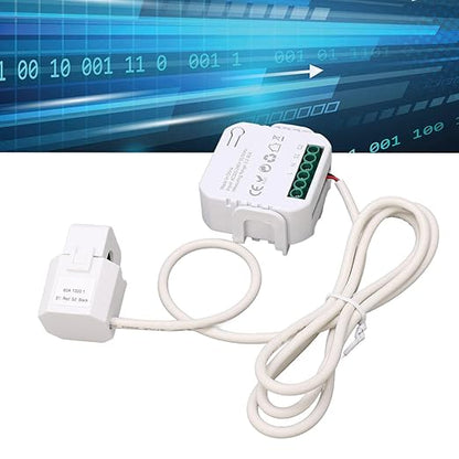 Fafeicy Smart Electricity Meter with Clamp, WiFi Power Consumption Monitor, Energy Management, Remote Control, Overload Protection, White